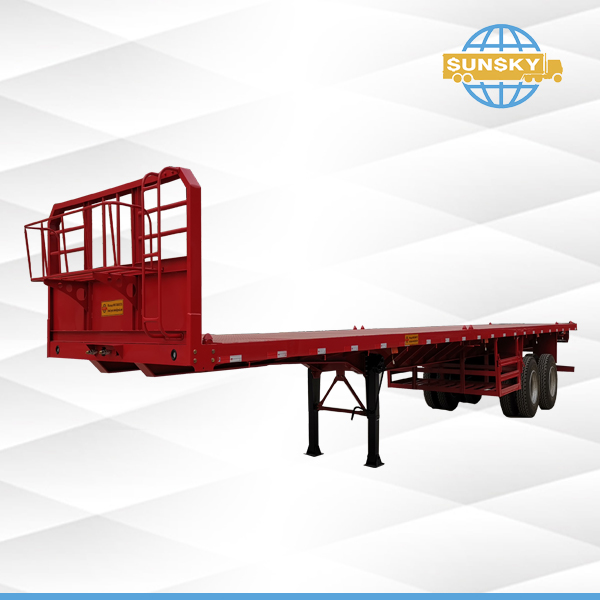 Ft Axles Flatbed Semi Trailer With Bogie Suspension